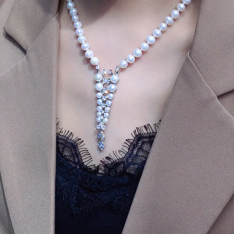 

Ожерелье из натурального пресноводного жемчуга Zhuji 015, оптовая продажа, женская универсальная цепочка принцессы, модные ювелирные изделия знаменитостей, подарок, тренд