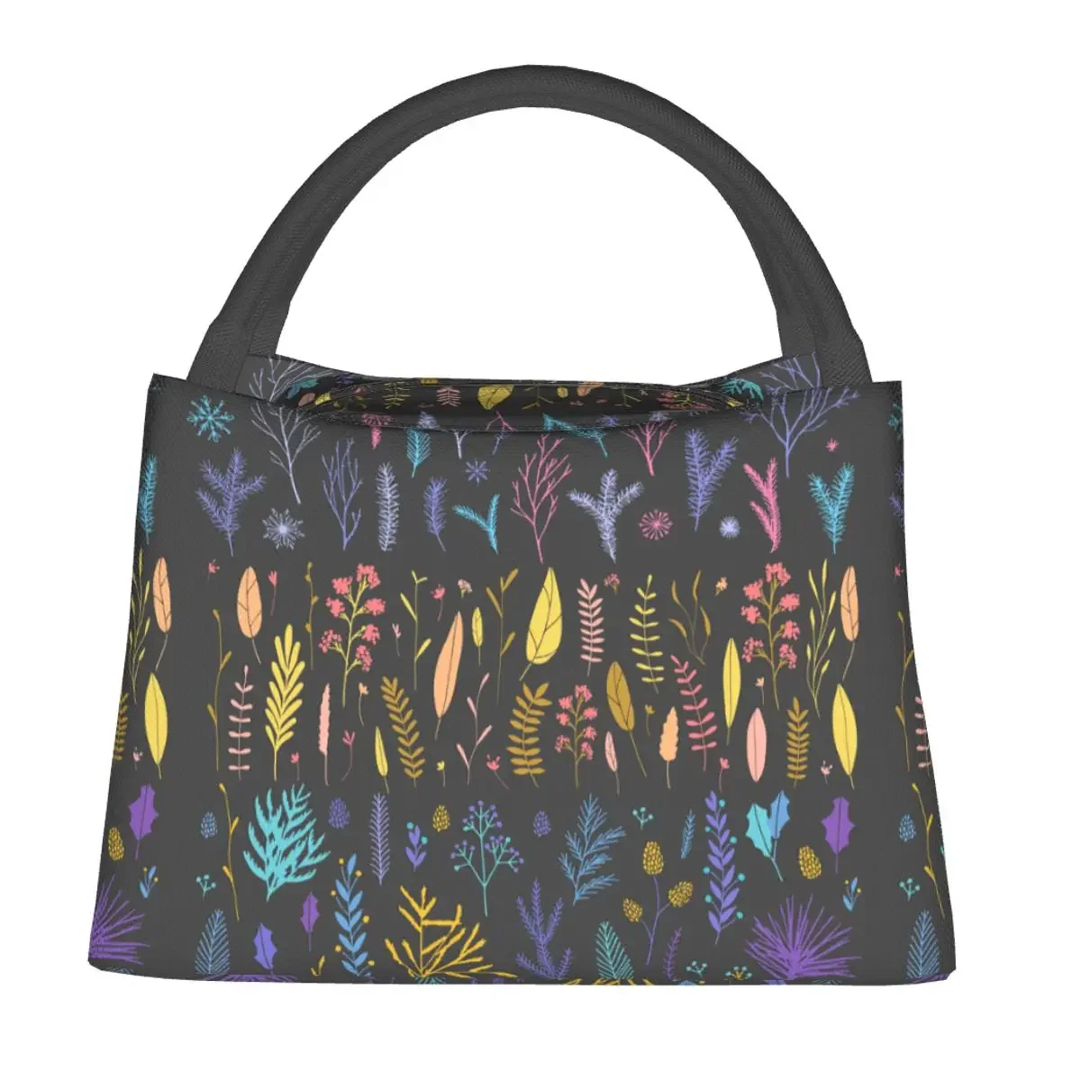 

Big Botanical Floral Lunch Bag Plant School Lunch Box For Men Casual Print Tote Food Bags Waterproof Cooler Bag