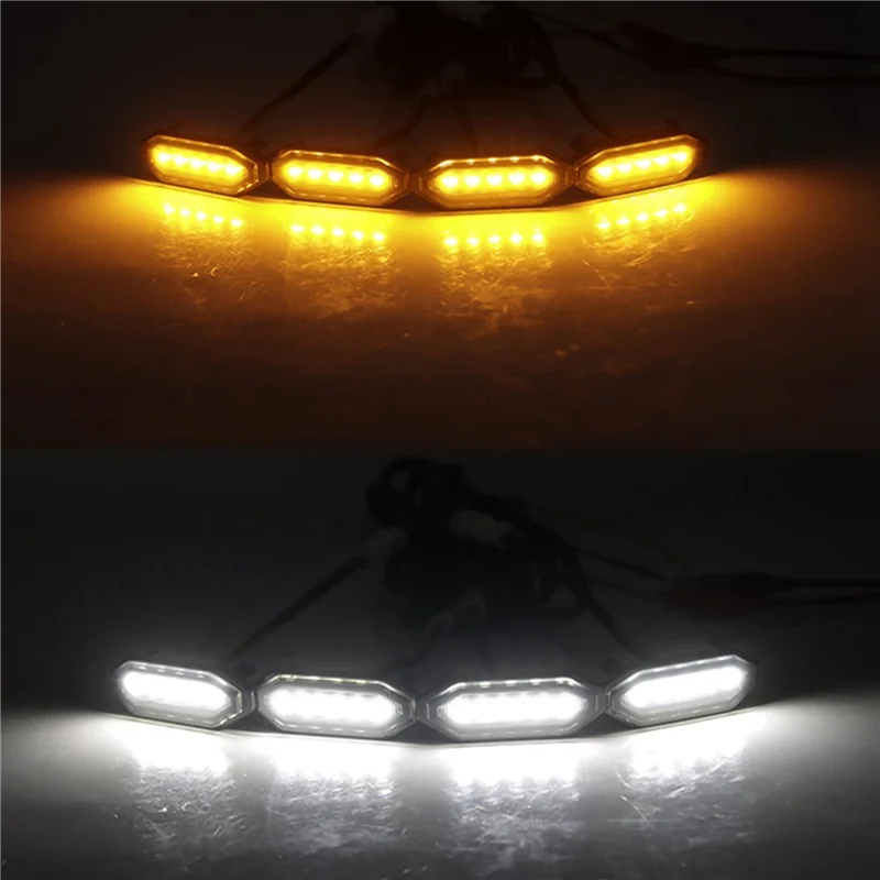 

A45F-LED Front Grille Lights White Amber Light External Grille Lamps For Suzuki Jimny JB64 JB74 2019 2020 2021 High Version
