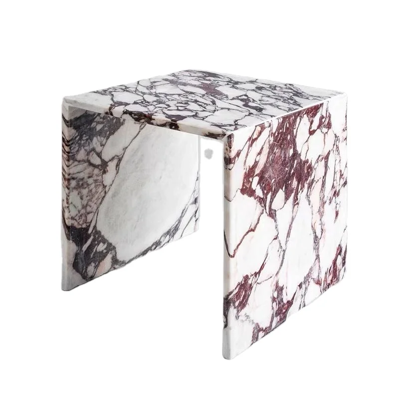 High Quality Home Decor Luxury Calacatta Violet Marble Stone Sofa Bed Side Table