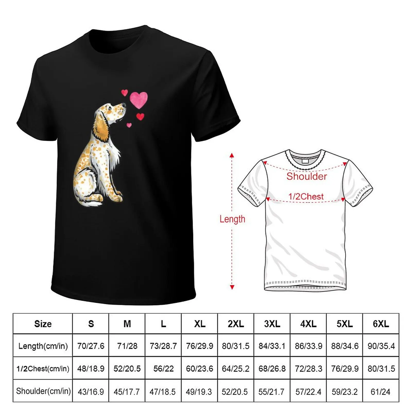 English Setter love T-Shirt plus size tops custom t shirt T-shirt men