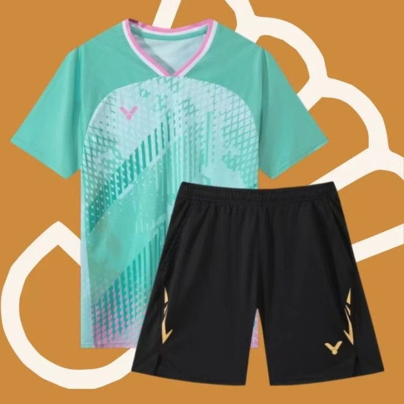 

New For Victory Badminton Tennis Clothing Sports Short-sleeved T-shirt Comfortable Breathable Sweat-absorbent Cool Top