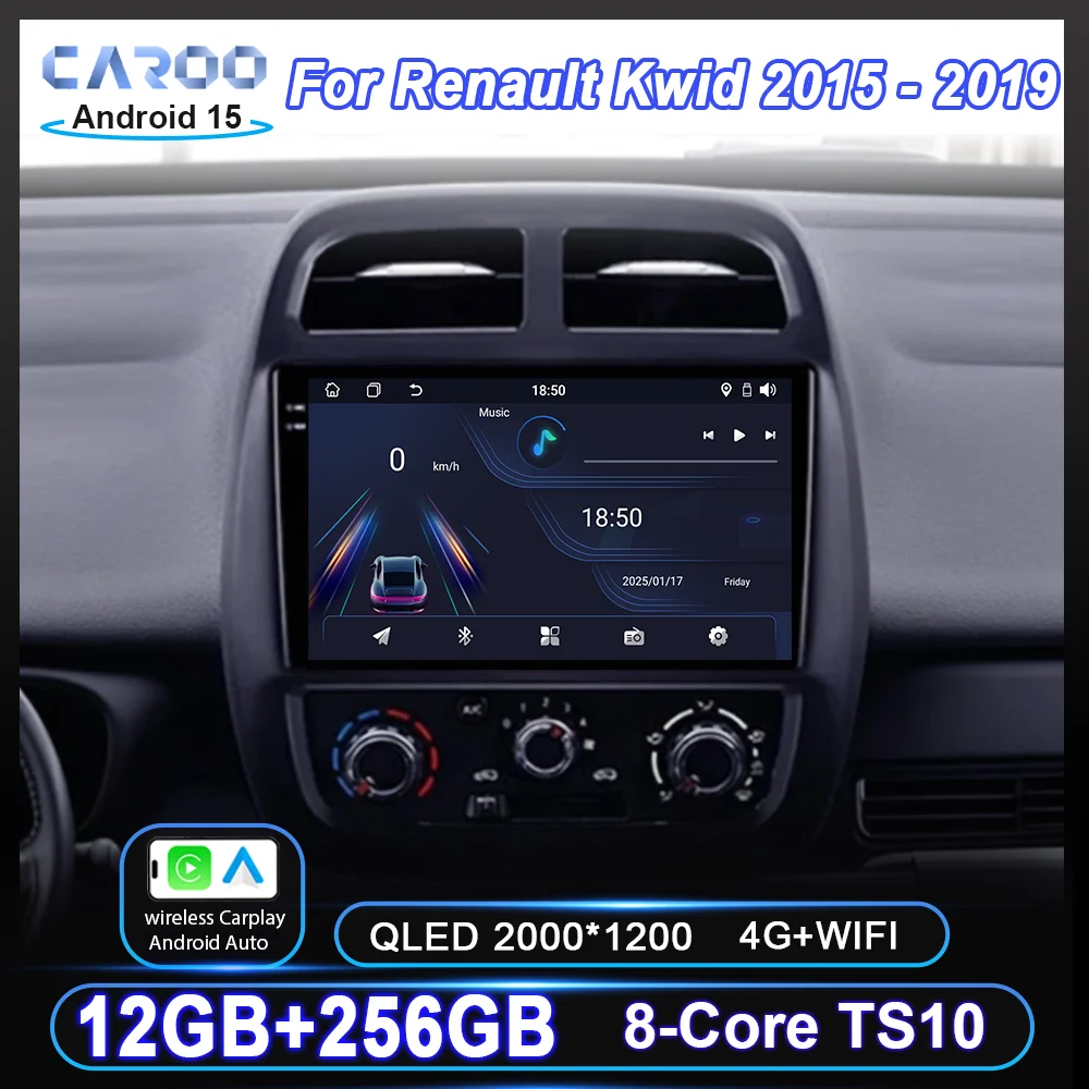 Carro android 15 rádio estéreo para renault kwid 2015 -2019 reprodutor multimídia automático navegação gps sem 2din dvd unidade principal tela de toque