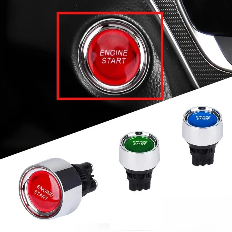 

12V 24V Car Engine Start Ignition Switch 50A 3 Pin SPST Momentary Keyless Push Button Starter Switches ON OFF For Cars Marine RV