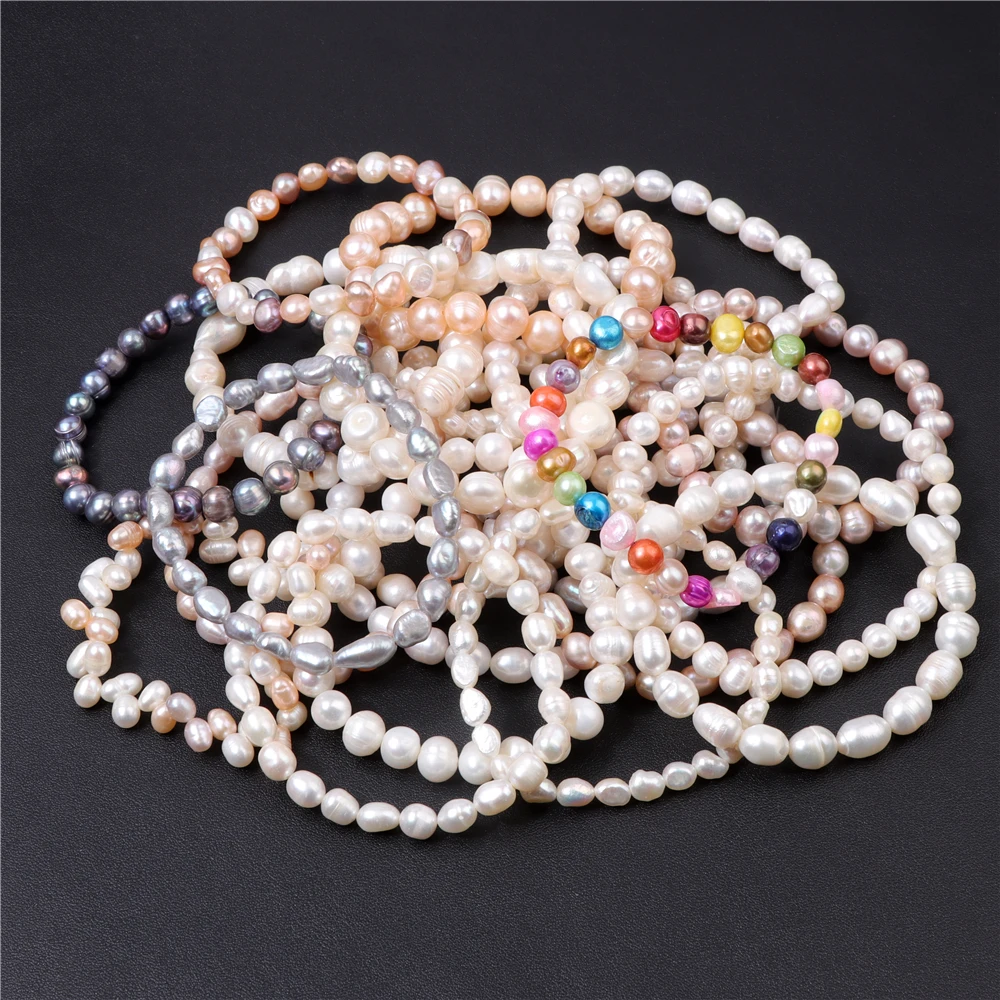 New Fashion Natural Pearl Bracelet for Women Freshwater Pearl Bracelet Men Elastic Bangles Handmade Female Jewelry Party Gift