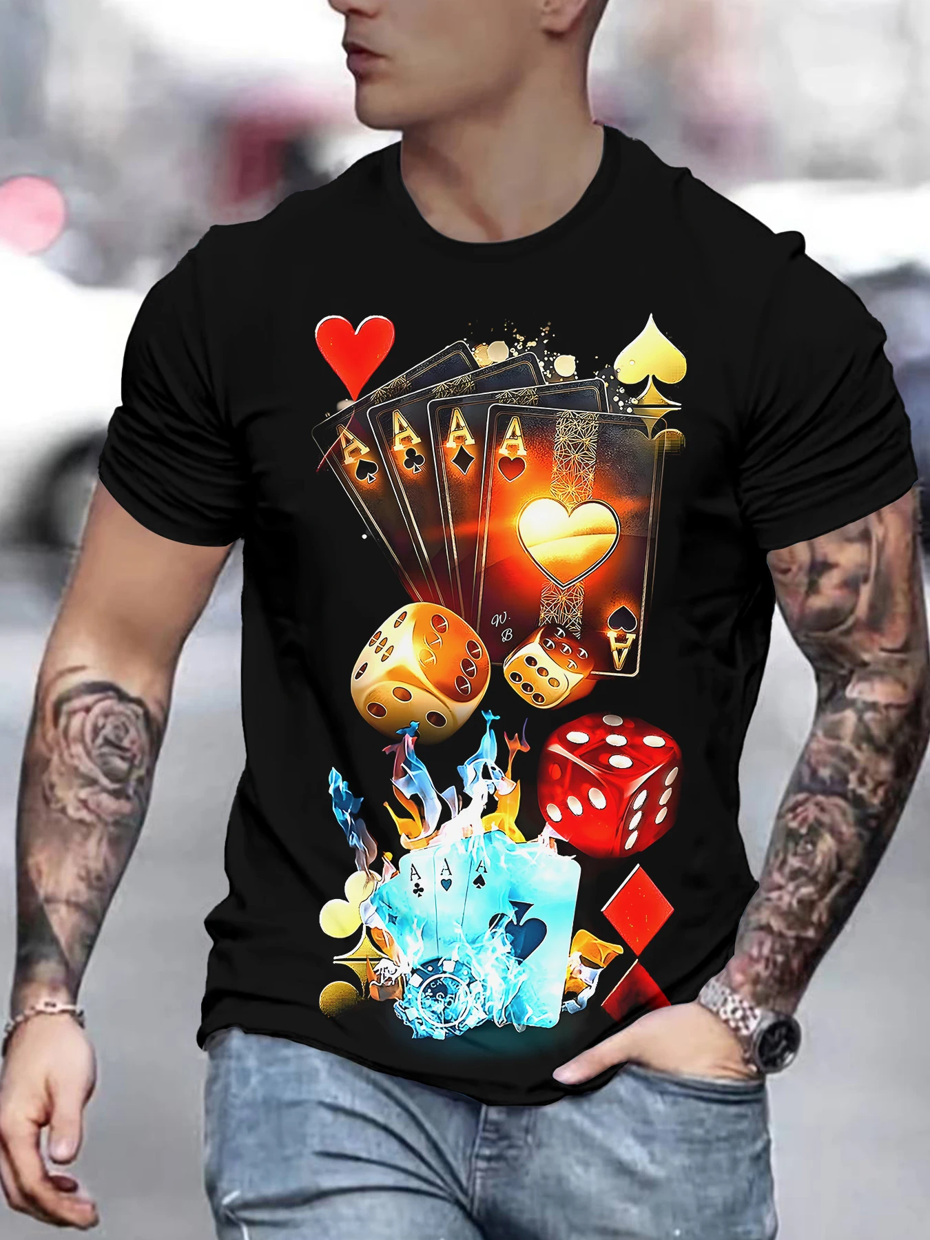 

Men's 3D Digital Printed Casual T-Shirt, Fashionable and Breathable Top