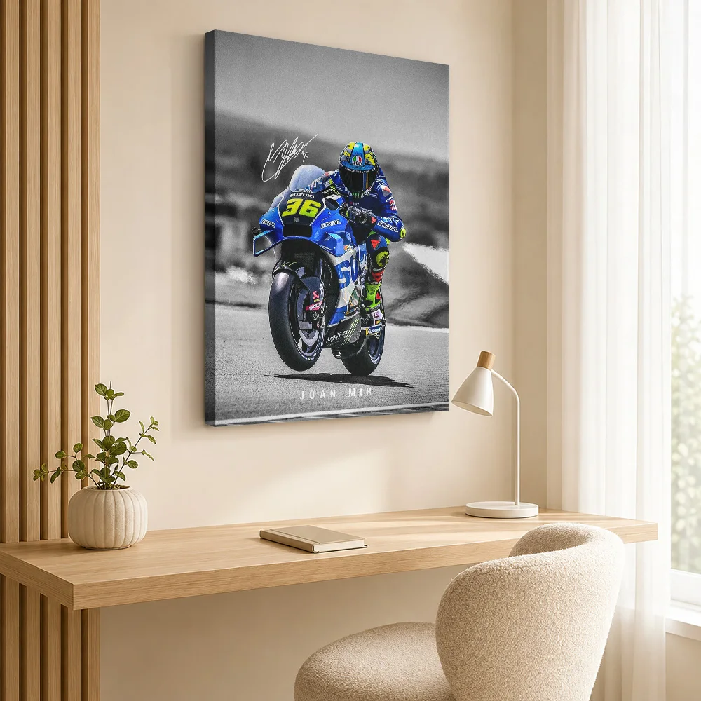 Joan Mir MotoGP Canvas Painting Poster Customized Photo Modern Aesthetic Canvas Wall Art for Bedroom Decor Gift for Collectors