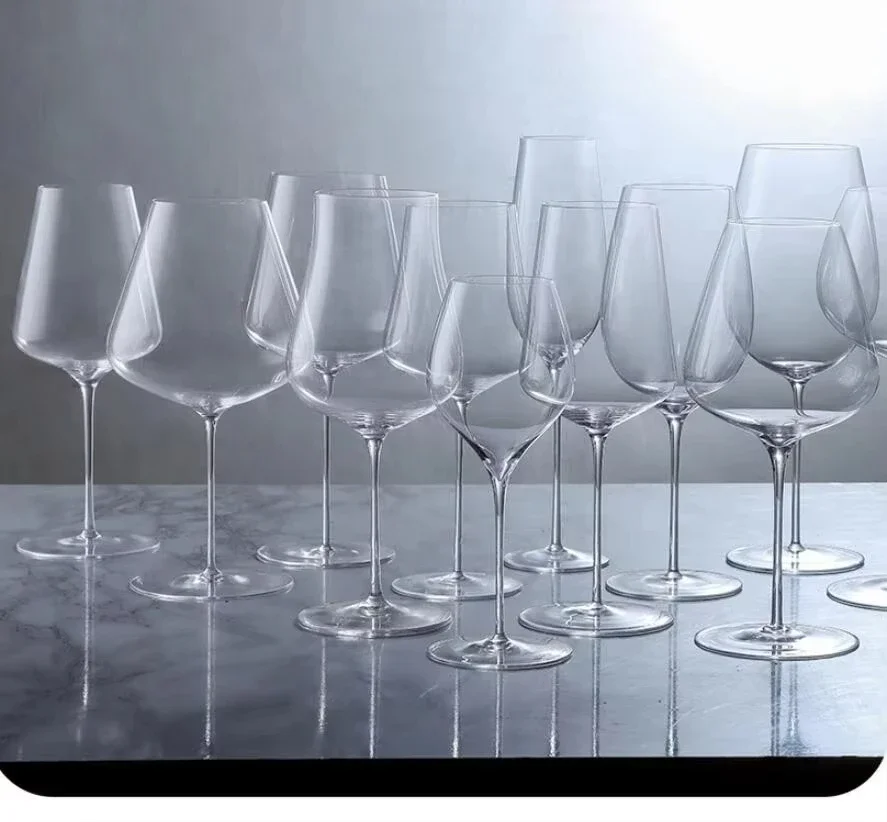 Ultra Thin Crystal Glass Goblet Sensory Oot-Bellied Red Wine Glass for Home Fine Stick Wine Burgundy Glass