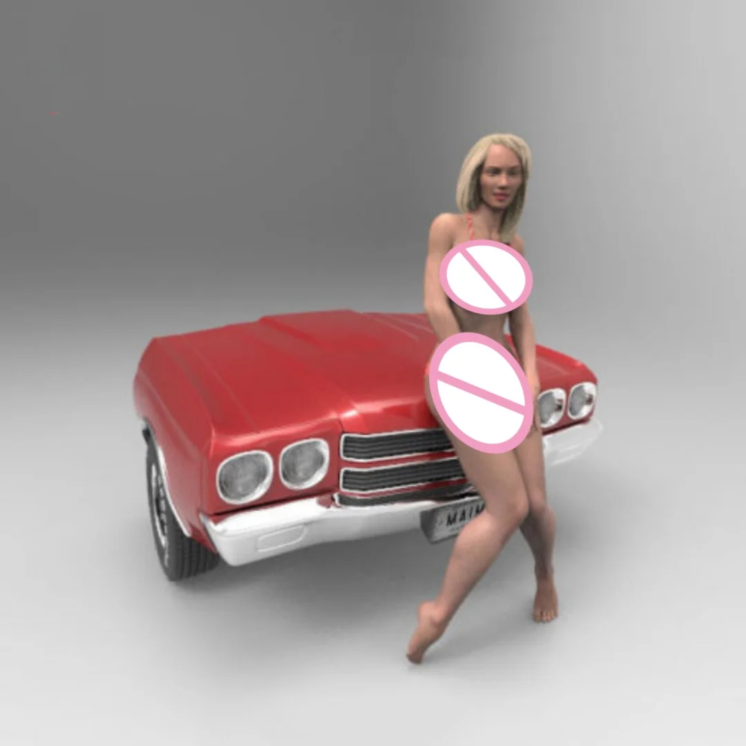 Figurka żywiczna w skali 1/24 Piękna kobieta Model Nsfw (Bez samochodu) Zestaw do samodzielnego montażu Niezmontowany i niepomalowany Model do druku 3D zabawka 032