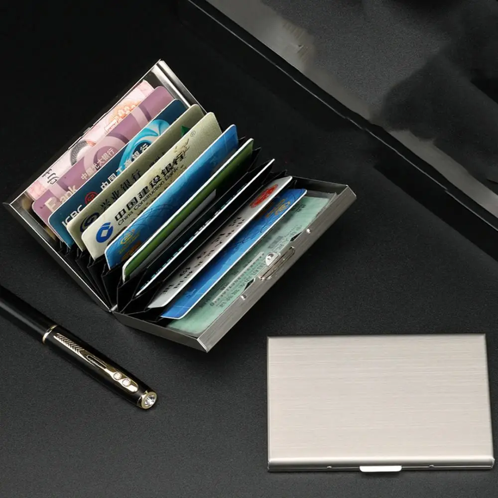 Stainless Steel Business Card Holder Cards Album Multi-card Bit Bank Card Case Water-proof Travel Accessories RFID Card Holder