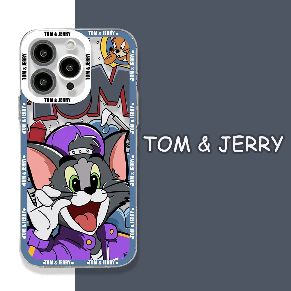 J-JerryS Mouse Tom Cat Phone Case For iPhone 15 14 13 12 Mini 11 Pro Max X XR XS 6 7 8 SE20 Plus Soft Silicone Transparent Cover