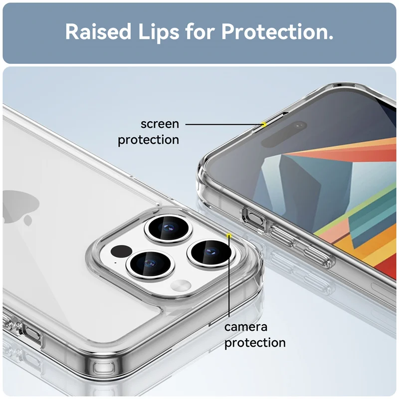 For iPhone 16 Pro Max Case Cover iPhone 16 Pro Max Capas New Shockproof Phone Bumper Back Armor Clear Transparent iPhone 16 Plus