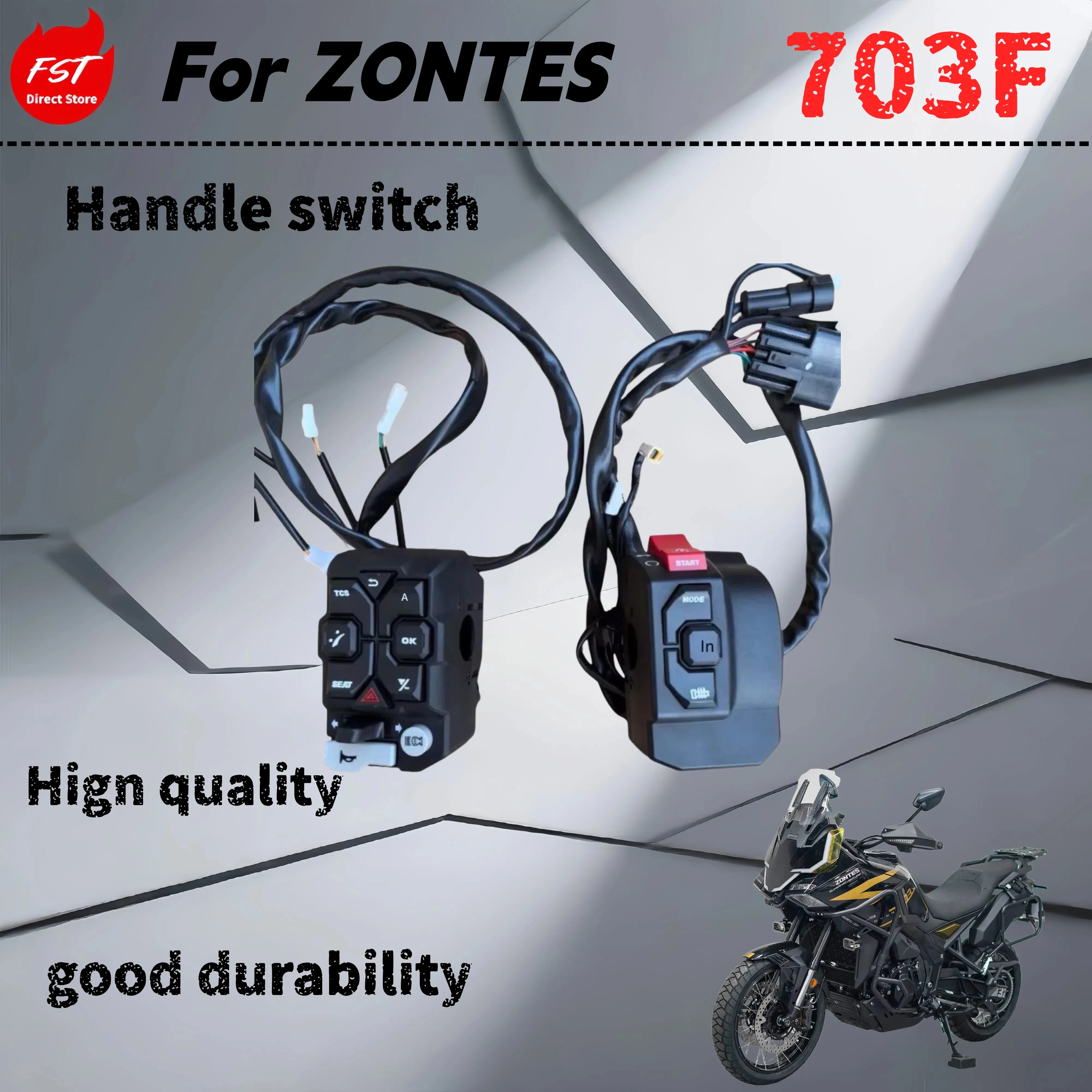 

For ZONTES 703F left and right handle switch ignition switch horn light switch button flameout switch set