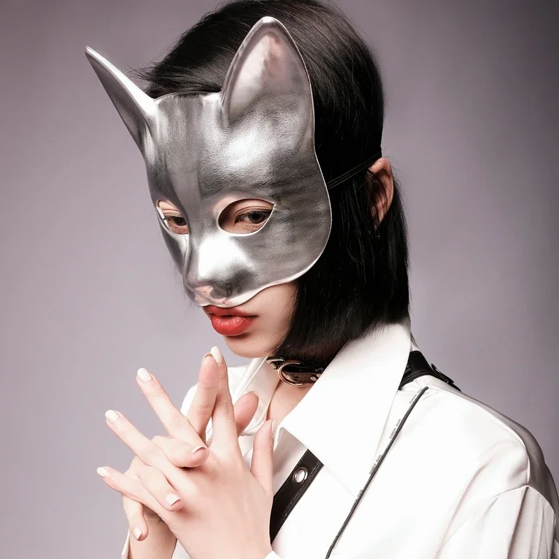 Swallowtail Butterfly Lady Full Face Black Cat Fox Red Mask Tiktok Online Celebrity Shooting Singer Sing Wan Mask Red Face Mask