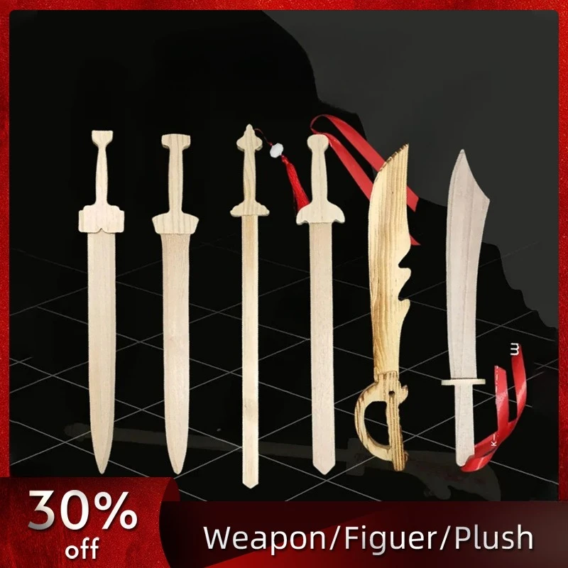 

50cm/19.69in Wooden Short Sword Practice Creativity Model Props Training Toy Sports Game Peripherals Ornaments Collectible Gifts