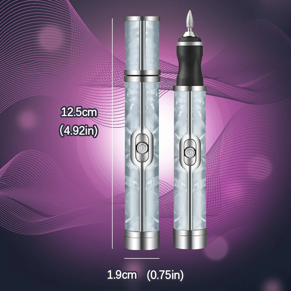 Cordless Electric Nail File Set 4 Speeds Acrylic Nail Tool for Thick Nails Edge Shaping Polishing Grinding Dead Skin Removal