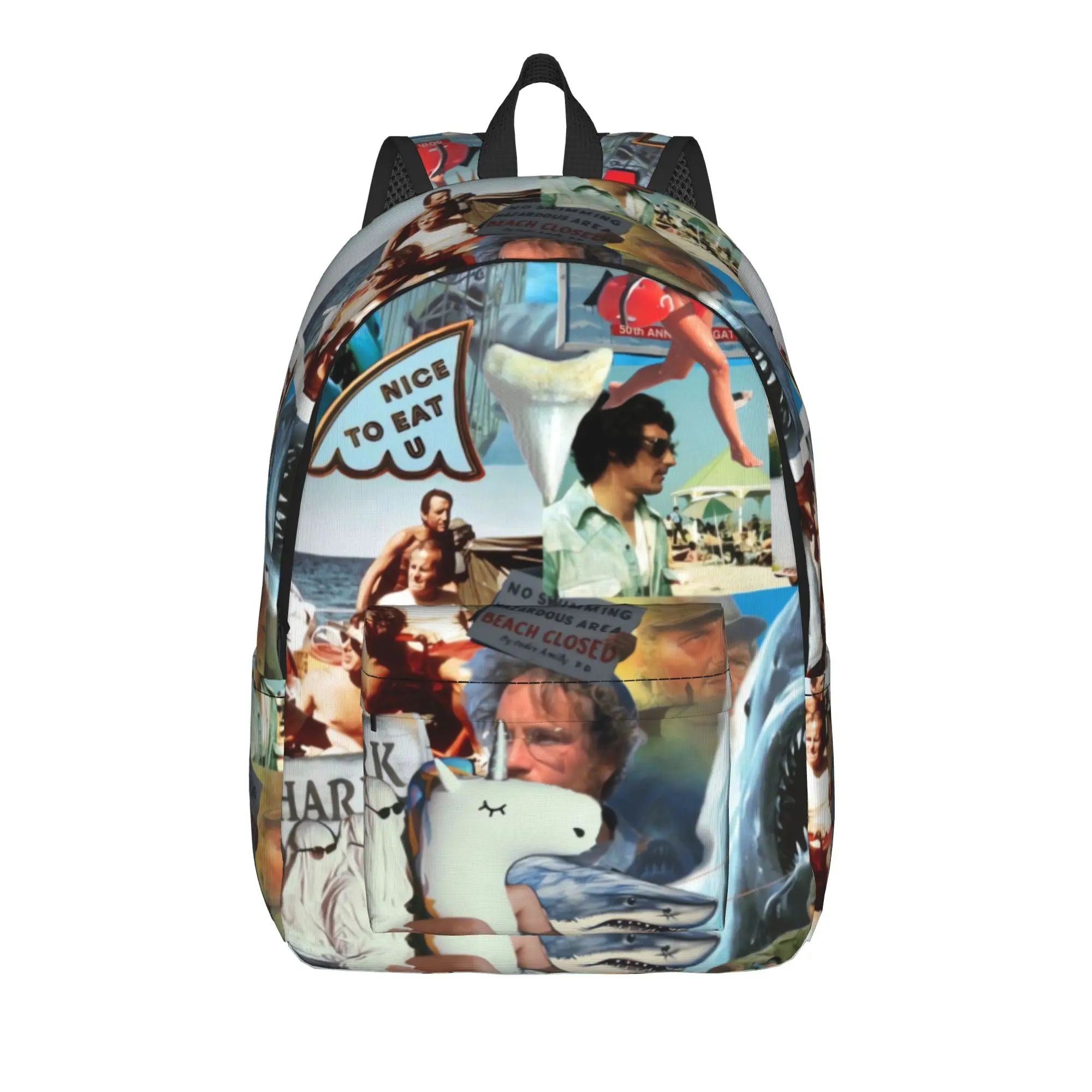 Jaw-Shark Classic Film Amity Island Backpack  Fashion Backpacks Female College Breathable School Bags Designer Rucksack