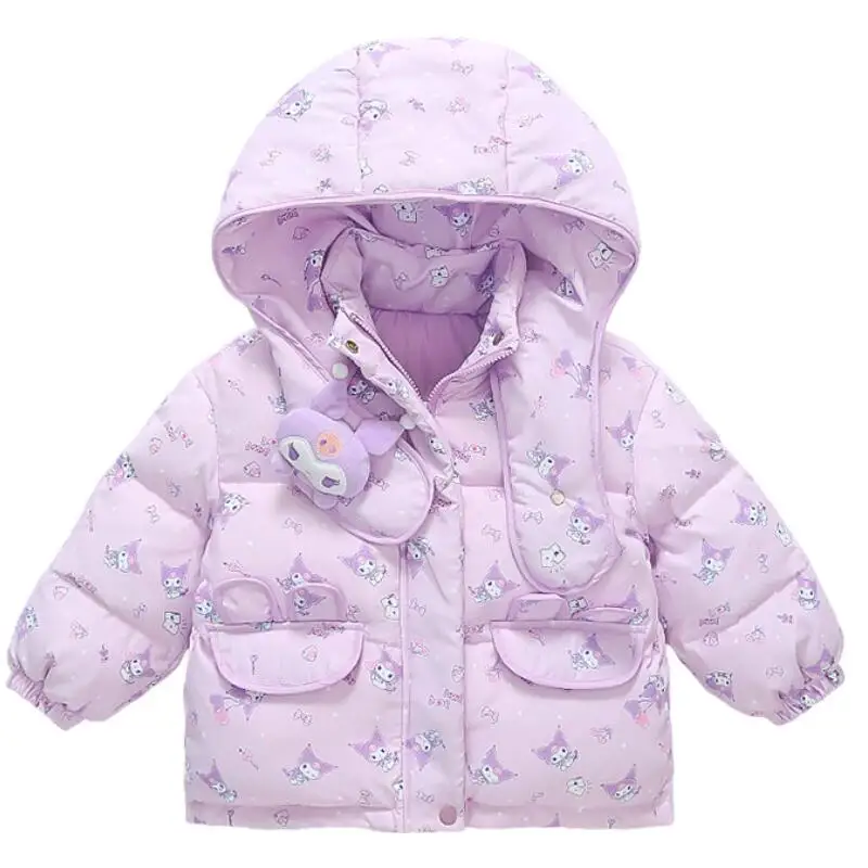 

Kawaii Y2k Anime Fashion Children's Clothing Sanrio Hello Kitty Tops Girl's Winter Coat Jackets Kids Boy Female Child Clothes