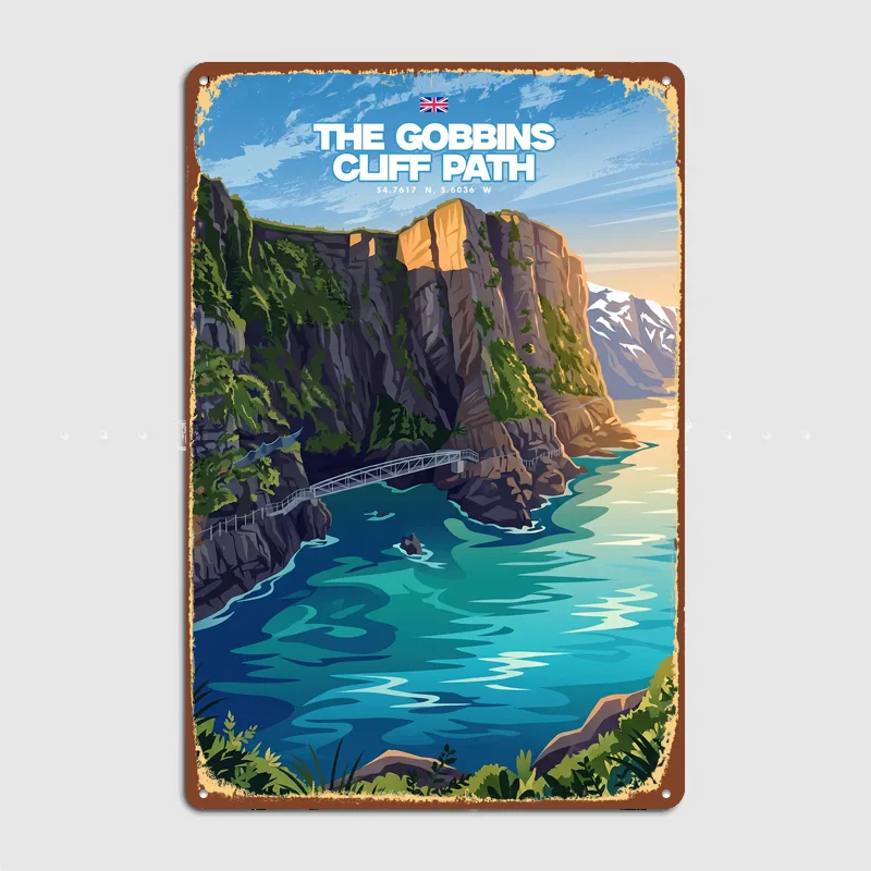 The Gobbins Cliff Path Metal Custom Sign Living Room Wall Indoor Decor Room Decoration Bedroom Posters Home Decor
