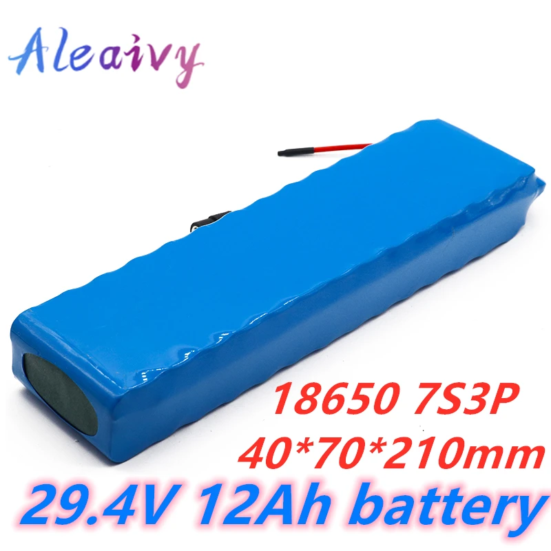 24v 12ah Battery 7S3P 29.4V 12000mAh Li-ion Battery Pack with 20A Balanced BMS for Electric Bicycle Scooter Power Wheelchair