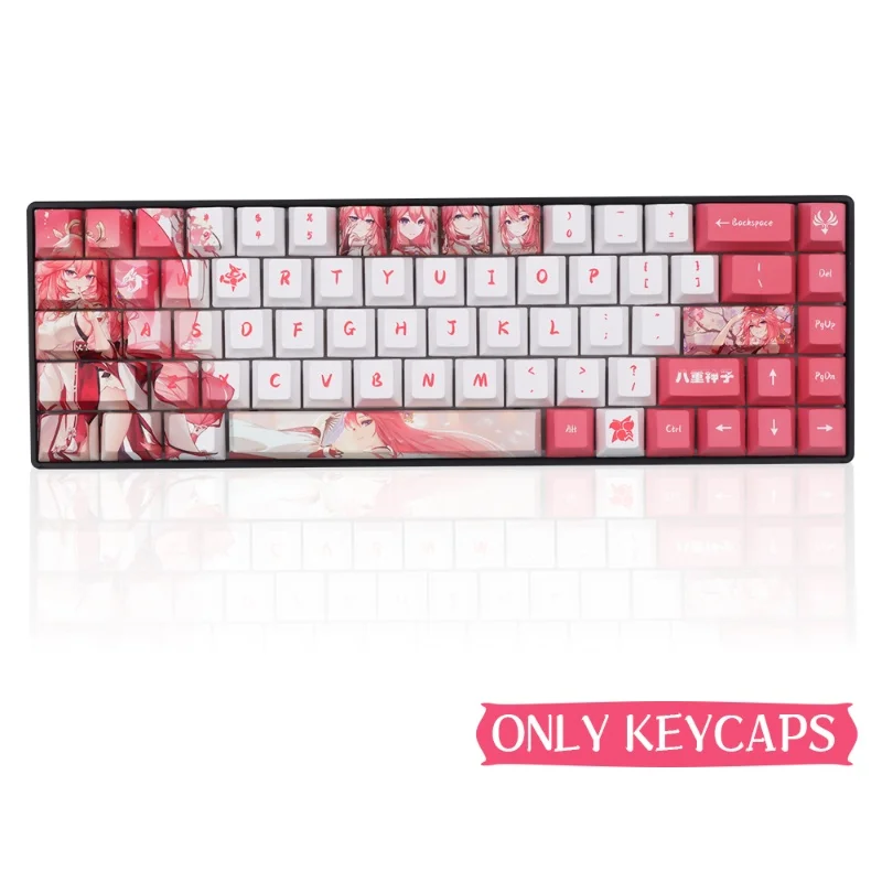 132keys Genshin Impact Theme Keycaps Cherry Profile Pbt Mechanical Keyboard Key Cap Gaming  Peripherals Gifts 64 68 87 100 104