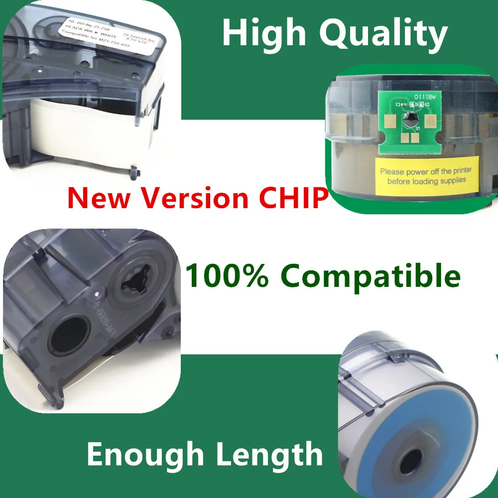 1~5PK New CHIP Version Nylon Cloth Cartridge M21-750-499 Use For M210,M211 Handheld Label Printer,Labeller Laboratory Maker