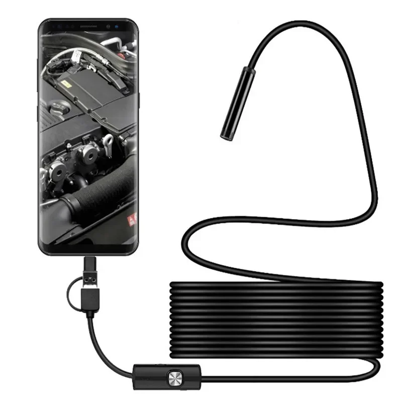 Imagem -03 - tipo c Usb Mini Endoscópio Câmera mm 2m 1m 1.5m Cabo Rígido Flexível Snake Borescope Câmera de Inspeção para Smartphone Android pc