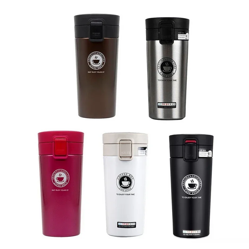 380ml Double 304 Stainless Steel Coffee Mug Leak-Proof Thermos Mug Travel Thermal Cup Water Bottle Thermos Cup