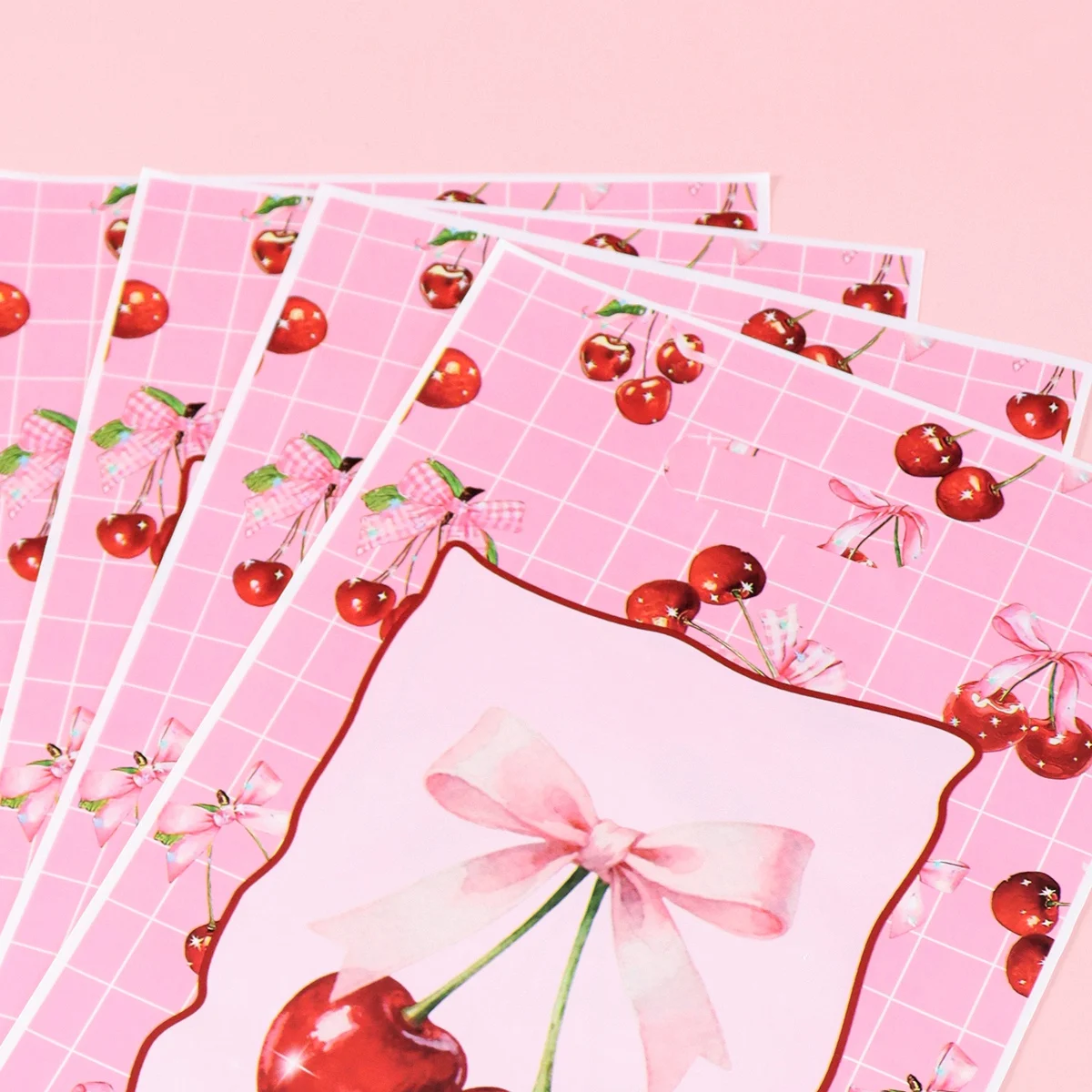 10/20/50 Stück rosa Kirsch-Geschenktüten mit gemischtem Kirschdesign, Plastik-Süßigkeitentüten für Hochzeit, Brautparty, Geburtstagsfeier – Detail 7