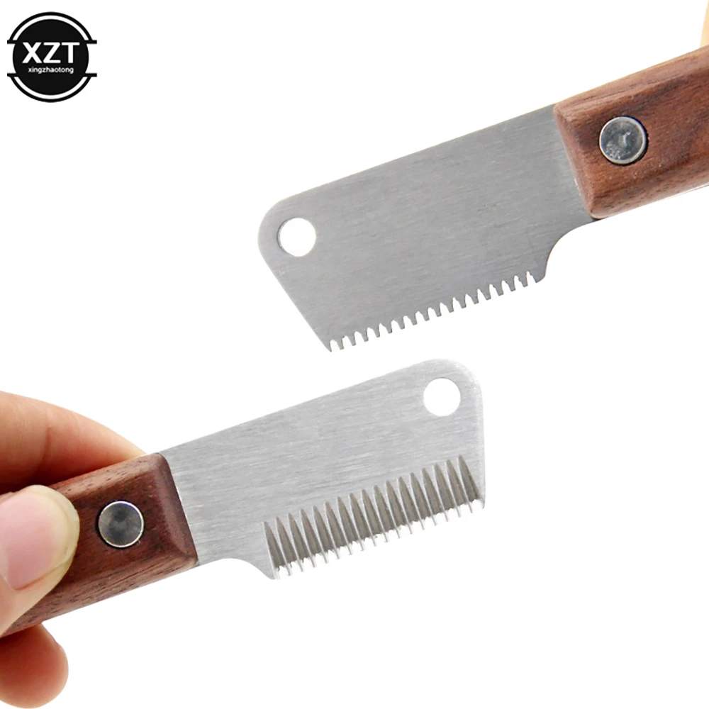 Professional Grooming Dog Comb Stainless Steel Wooden Handle Stripping Knife Pet Hair Remover Pluck Excess Undercoat accessories