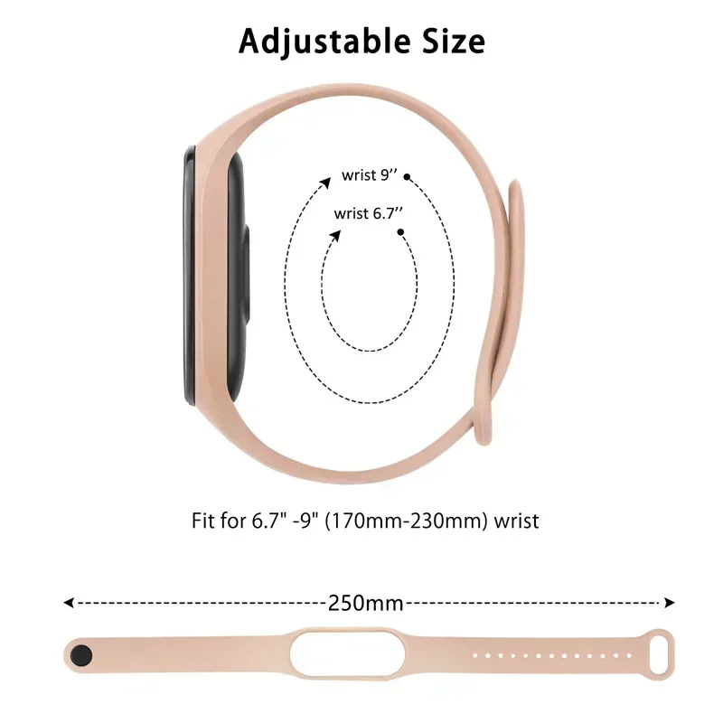 Silicone strap for Xiaomi Mi Band 7 bracelet wrist Miband 5 6 NFC Sport Replacement pulsera correa mi band 7 6 3 4 5 watchbands