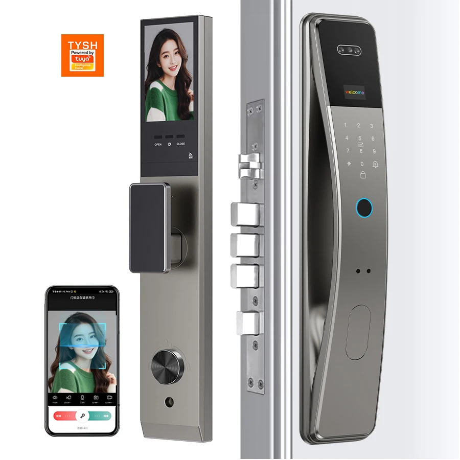 

STLF Electric Digital Biometric Fingerprint Lock Wifi Door Tuya Keyless Lock With 3d Face Recognition Access Smart Door Lock