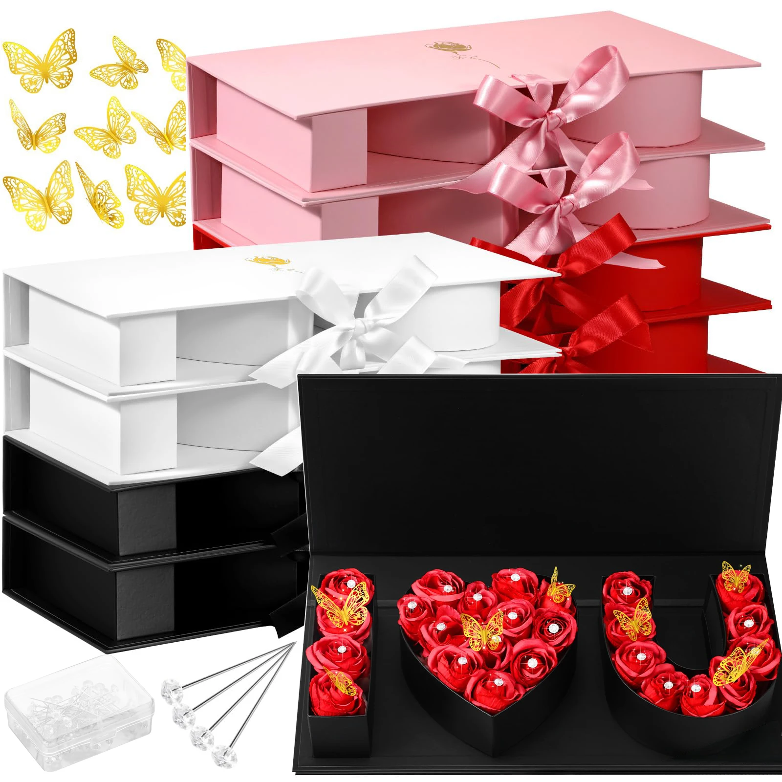 Valentines Day I Love You Empty Rose Flower Gift Box Heart Shape Butterfly Letter Shaped Eternal Roses Boxes Mother's Day Gift