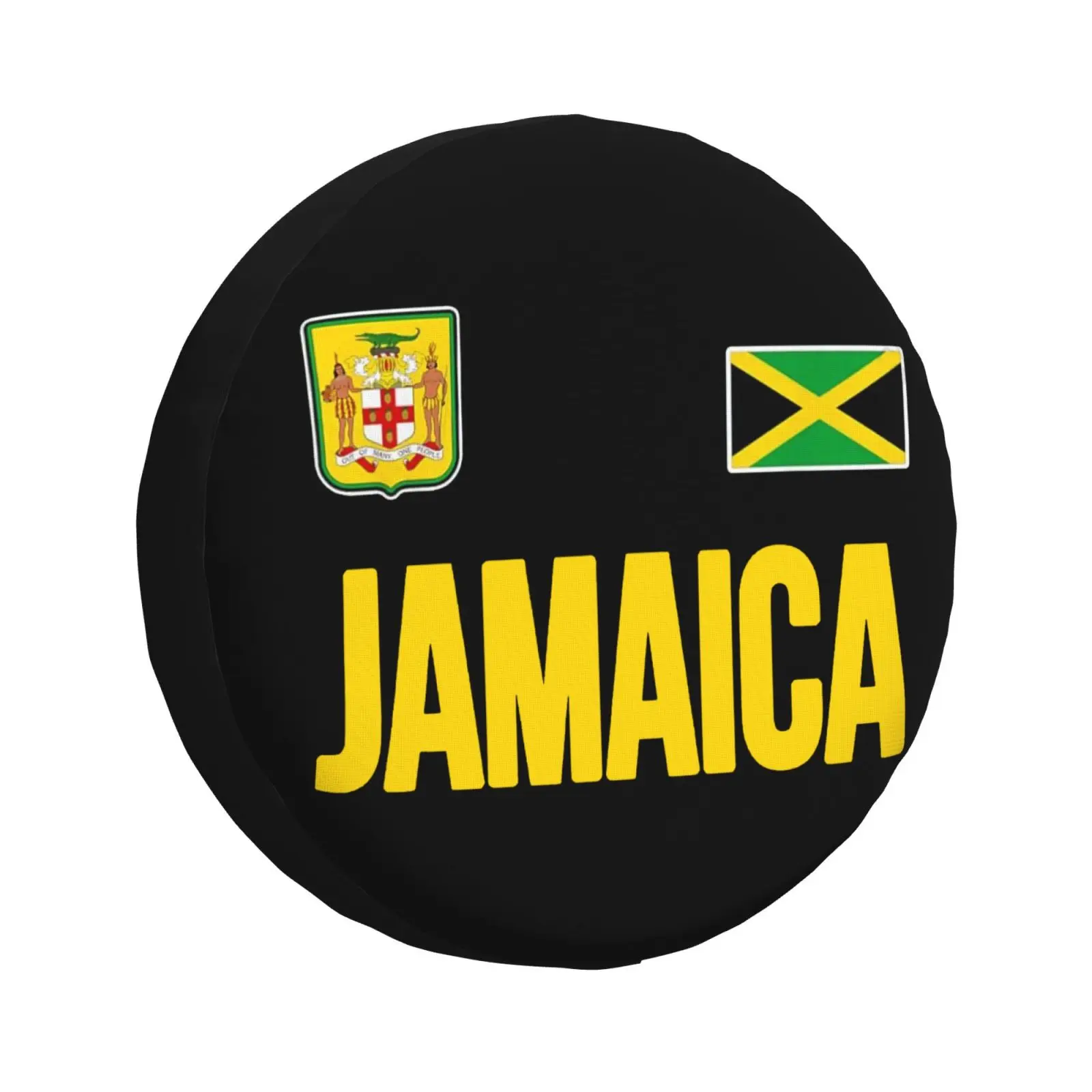 

Чехол для запасного колеса с принтом флага Ямайки, универсальный 4-колесный привод, 4x4SUV, защитный чехол для колес, автомобильные детали 14, 15, 16, 17 дюймов