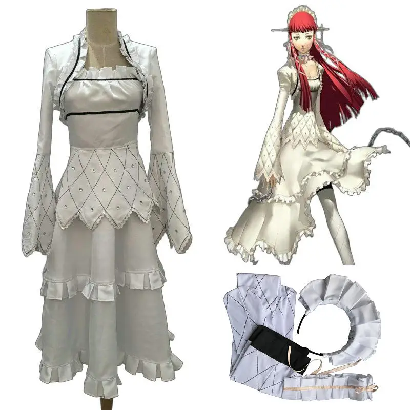 Chidori Yoshino Cosplay-Kostüm, Maßanfertigung, Halloween-Weißkleid mit Strümpfen und Haarreif