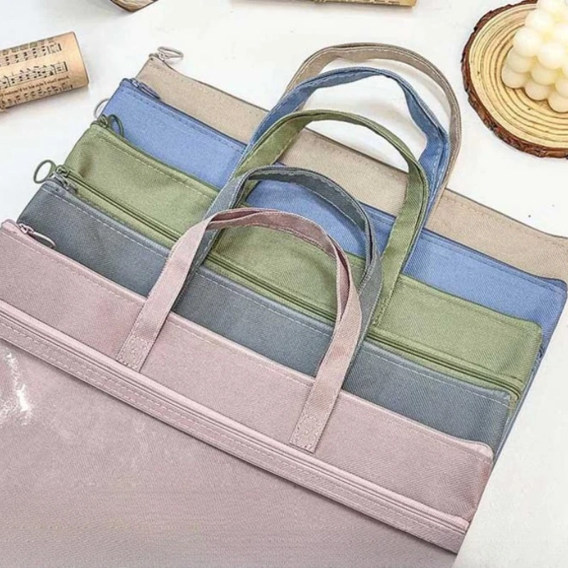 

Двойная сумка для файлов формата А4, прозрачная сумка из ткани Оксфорд, студенческое хранение информации, защита окружающей среды, утолщенная, водонепроницаемая