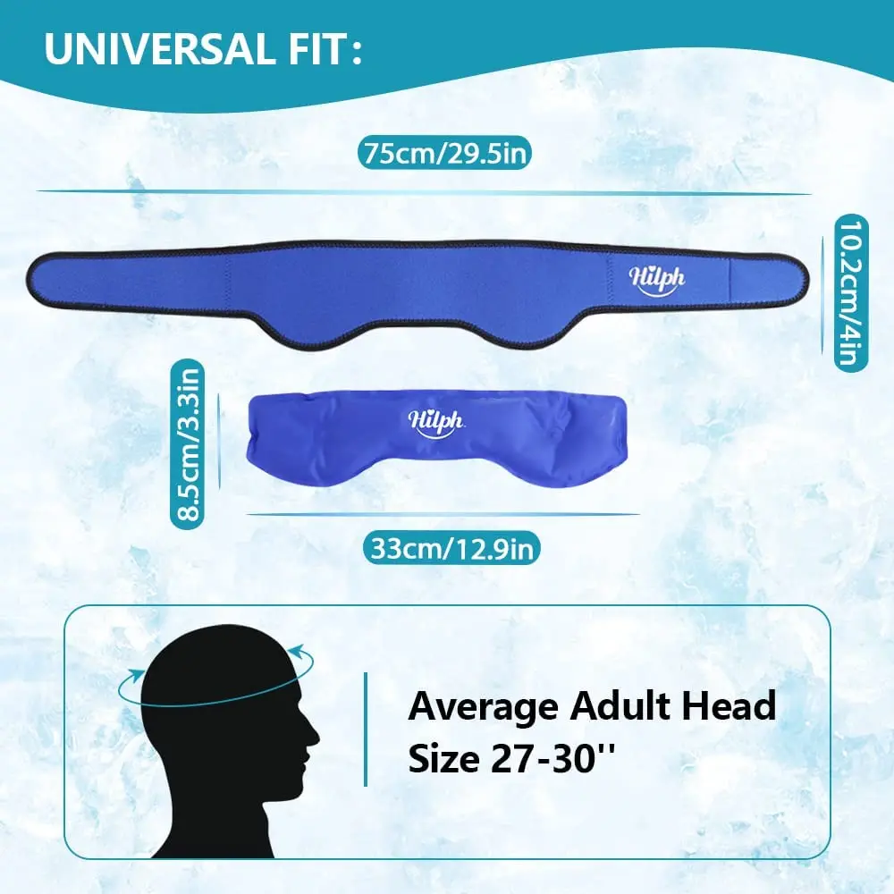 Migraine Ice Head Wrap Ice Pack Headband For Headache Tension Pain Relief Gel Cold Pack Hot Cold Therapy For Chemo Surgery