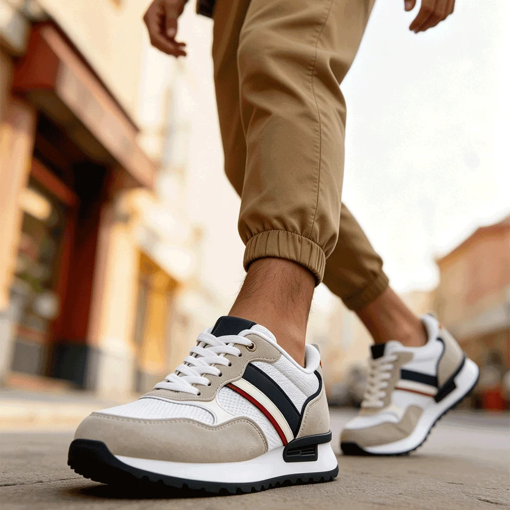 Desai Herren 2026 Herbst Retro Jogging-Schuhe aus Wildleder und Mesh, leicht, atmungsaktiv, mit Schnürung, lässige Sneakers für den täglichen Pendelverkehr. – Detail 4