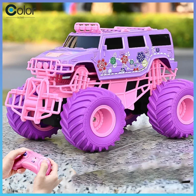 รถกระบะบังคับวิทยุสีชมพู - ของเล่นบังคับวิทยุแบบสตั๊นท์ พร้อมฟังก์ชั่นปีนป่ายและทนต่อการตกกระแทก เหมาะสำหรับเด็ก เป็นของขวัญคริสต์มาสที่ดีที่สุด