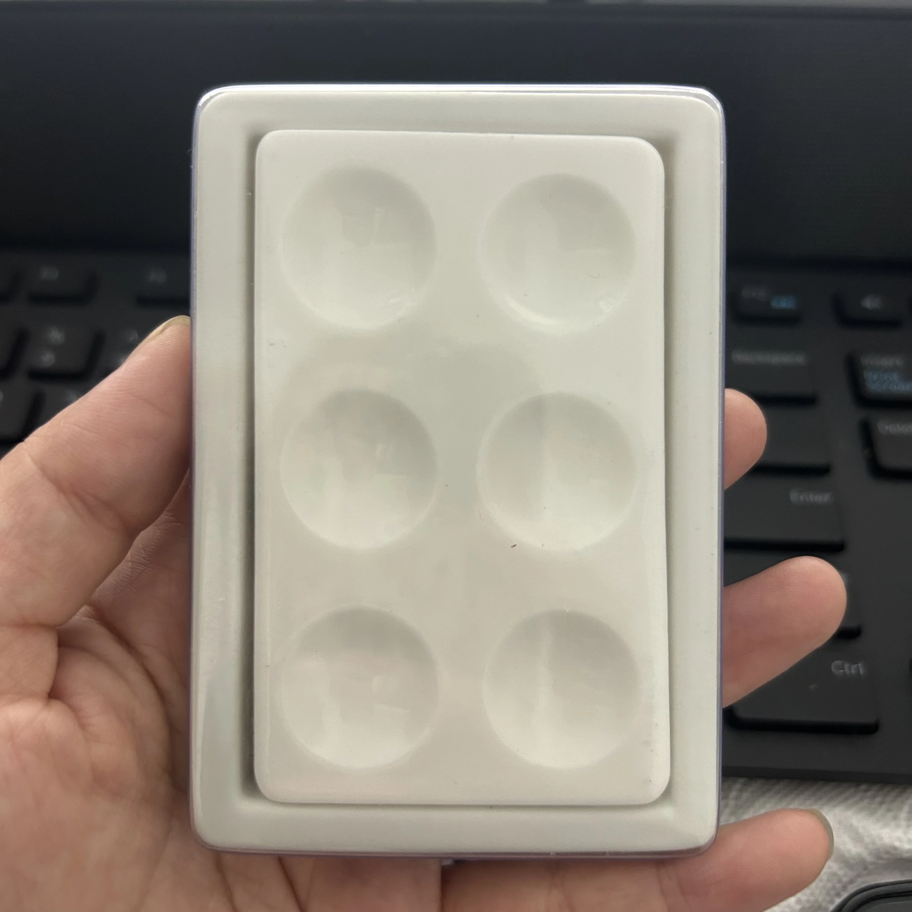 磁器混合水やり保湿プレート、セラミックパレット、歯科技工所機器、6スロット、1個