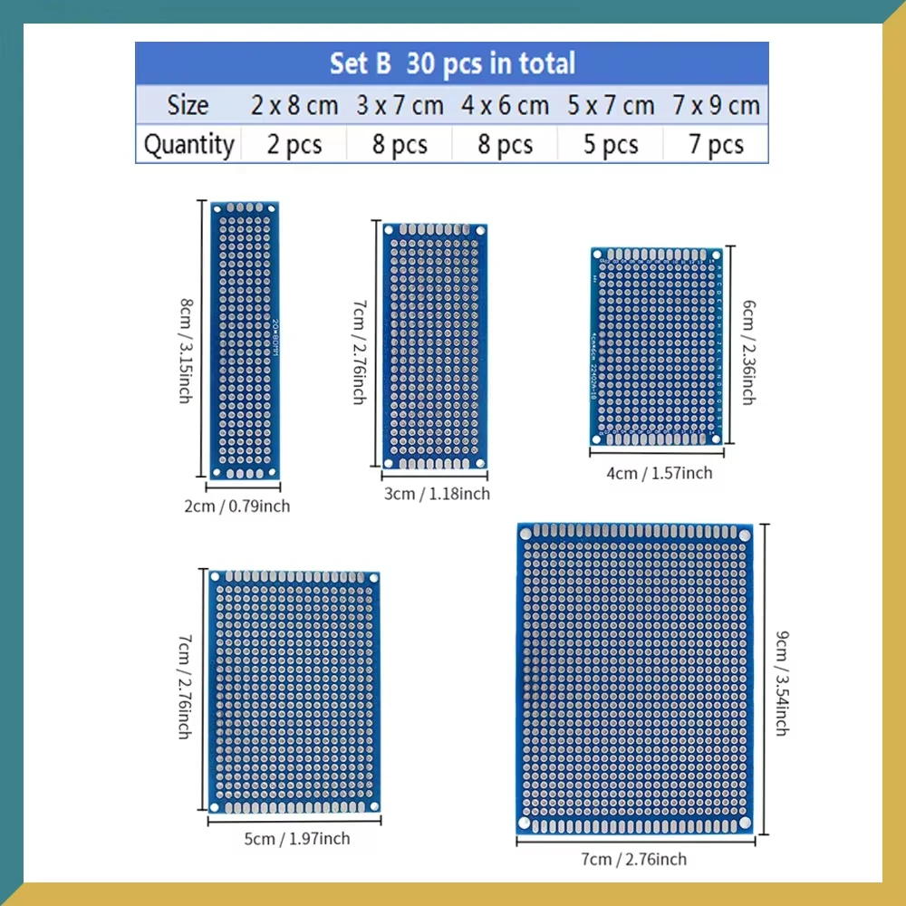 5-40PCS PCB Board Breadboard Doppelseitige 3x7 4x6 5x7 7x9cm Universal PCB Experiment Blau Prototyp Platinen Diy Electroni 4