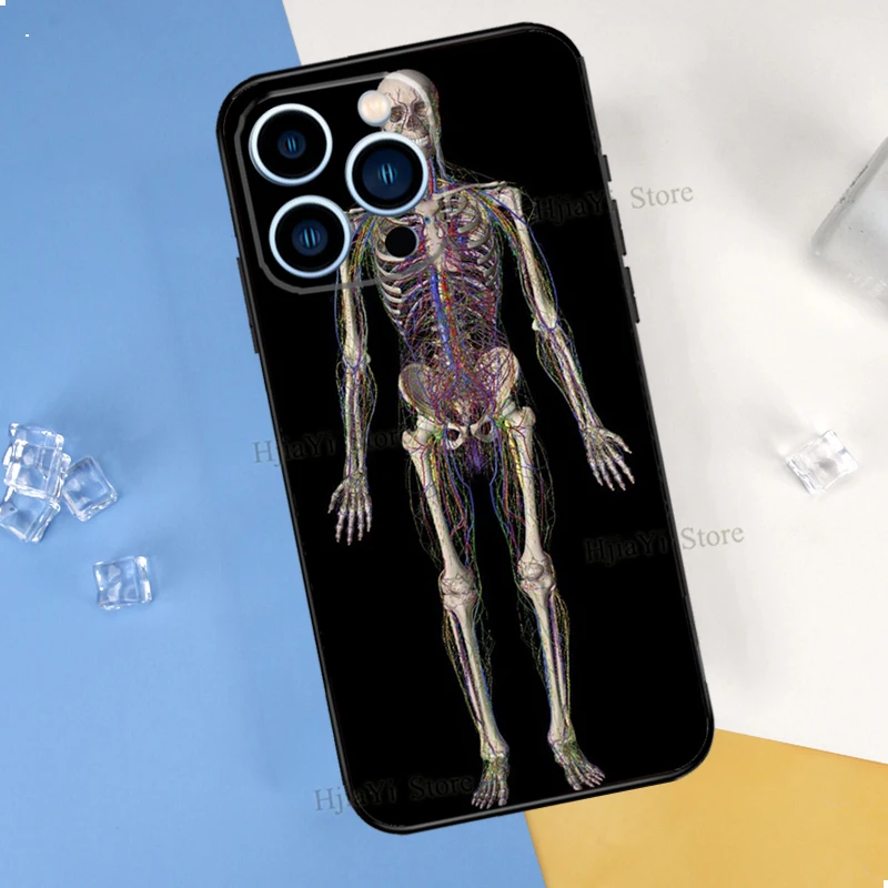 Medical Human Organs Meridian Brain Art Phone Case For iPhone 14 13 12 11 Pro Max Mini XS X XR 6 7 8 Plus SE 2020 Soft Cover