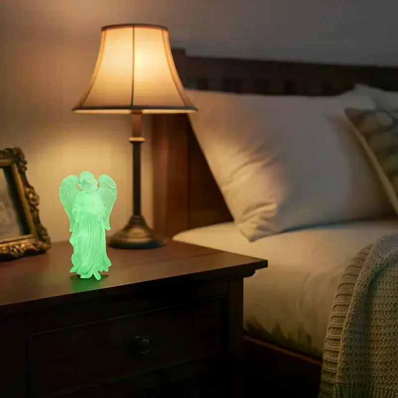 Figurines Lumineuses dans le Noir au Design Fée-Angel pour un Ambiance de Prière Paisible