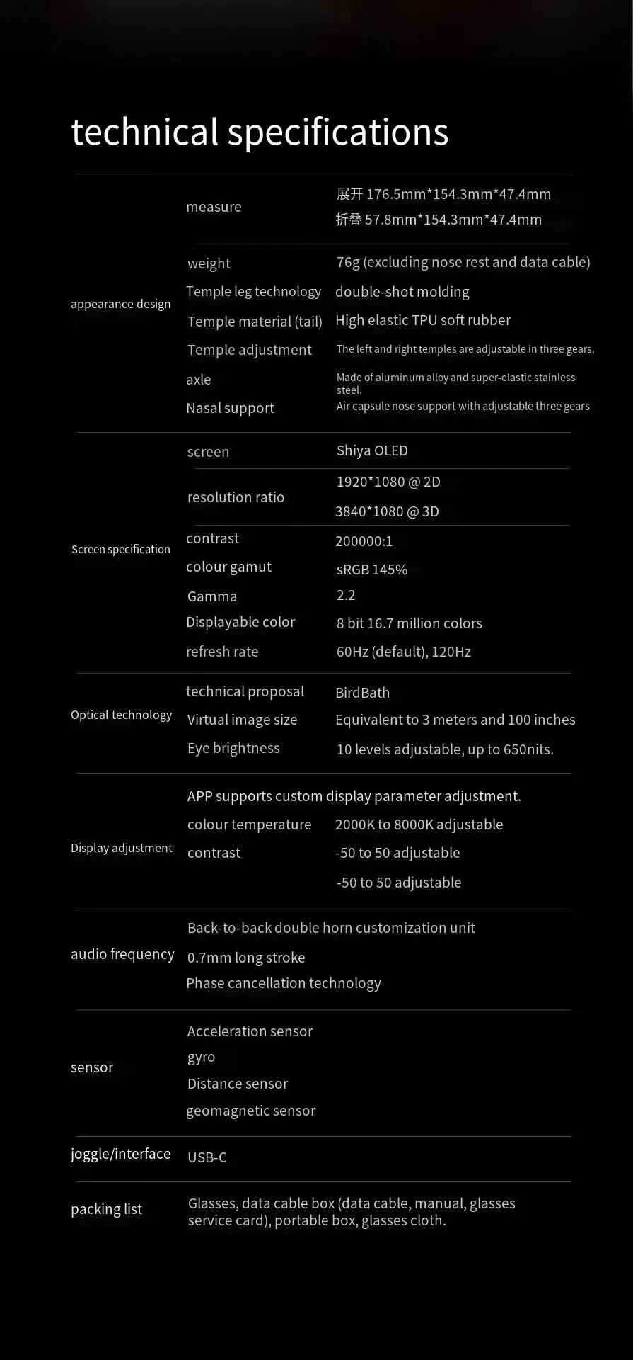 TCL Rayneo Air 3 Smart AR glasses HD Viewing Portable Screen 120Hz High Refresh Handheld Giant Screen VR Glasses
