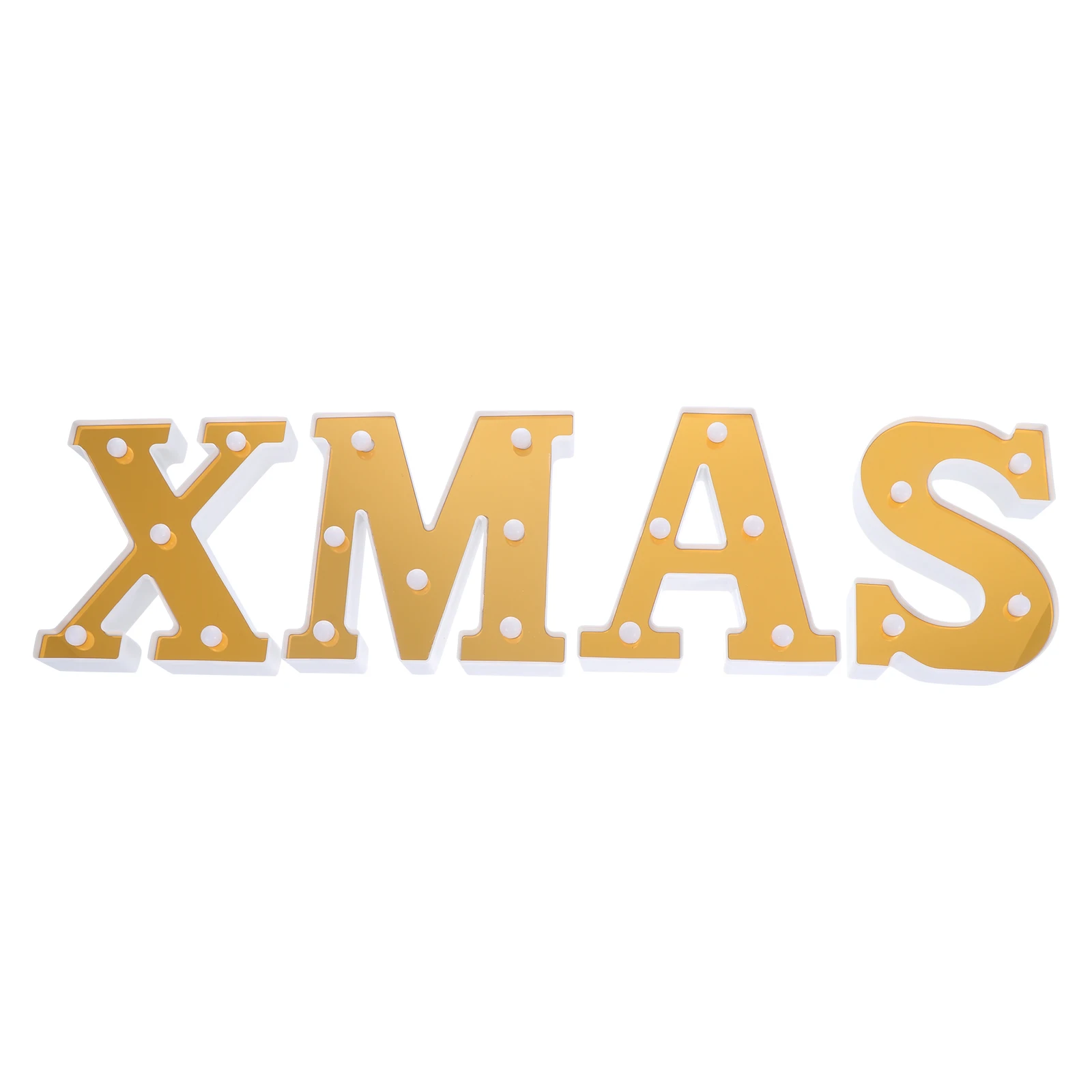 

4 Pcs Indoor LED Modeling Lamp Christmas Lights Letter Vintage Plastic Decorative