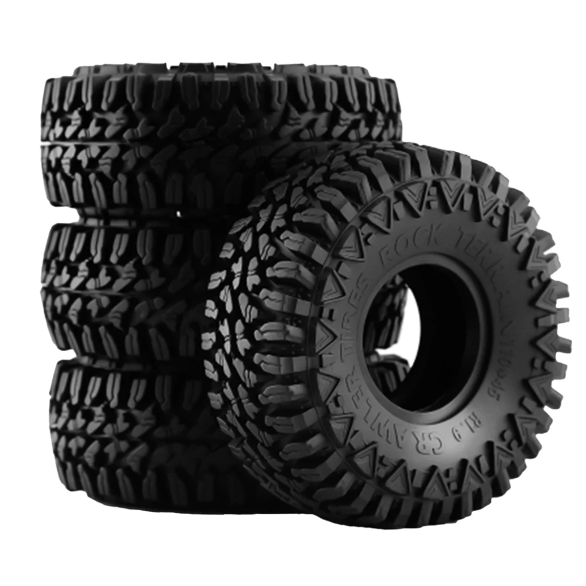 

4PCS 110MM 1.9In Rubber Rock Tyres Wheel Tires for 1: 10 RC Crawler Car Axial SCX10 90046 AXI03007 TRX4 Redcat Gen8