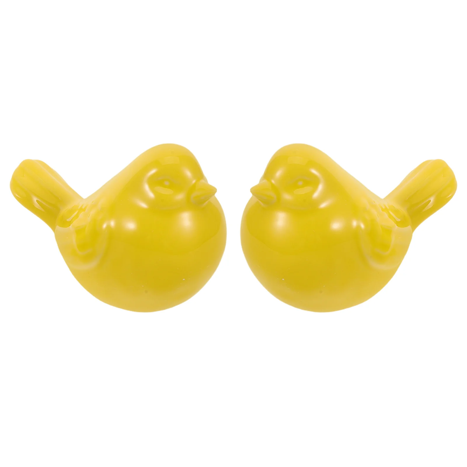 

2Pcs Nordic Ceramic Bird Figurines Yellow Porcelain Small Bird Sculpture Modern Minimalist Home Office Decoration