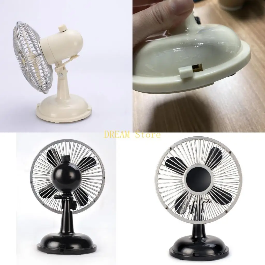 Retro 2-Speed USB/AA Battery Powered Desk Fan 5.7inch Table Fan for Work Office Best Sale