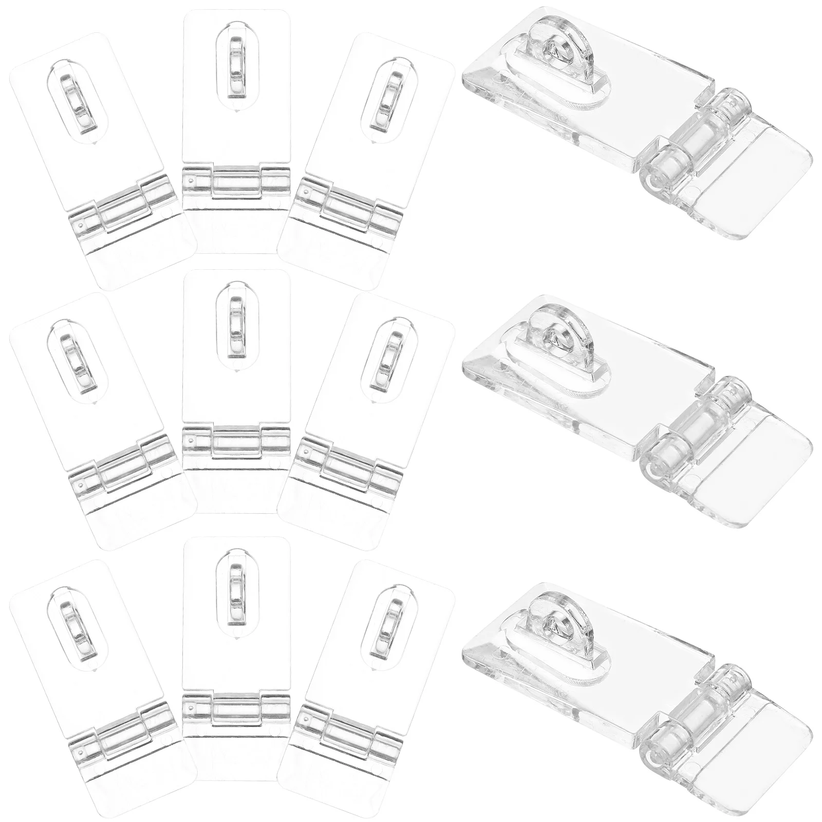 

12 Sets Acrylic Bag Lock Buckle Jewelry Boxes Hinge Clear Latch Hasp Locks Mini Kitchen Cabinet