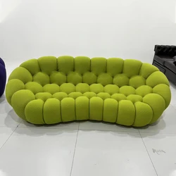 MINGDIBAO Współczesna sofa w kształcie chmury Modułowa tkanina Kanapa piłkarska Zakrzywiony designerski zestaw sof do salonu lub biura